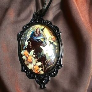 ‼️$7‼️ Vintage Black Cat Necklace Bohemian Goth Style Zinc Alloy 🐈‍⬛